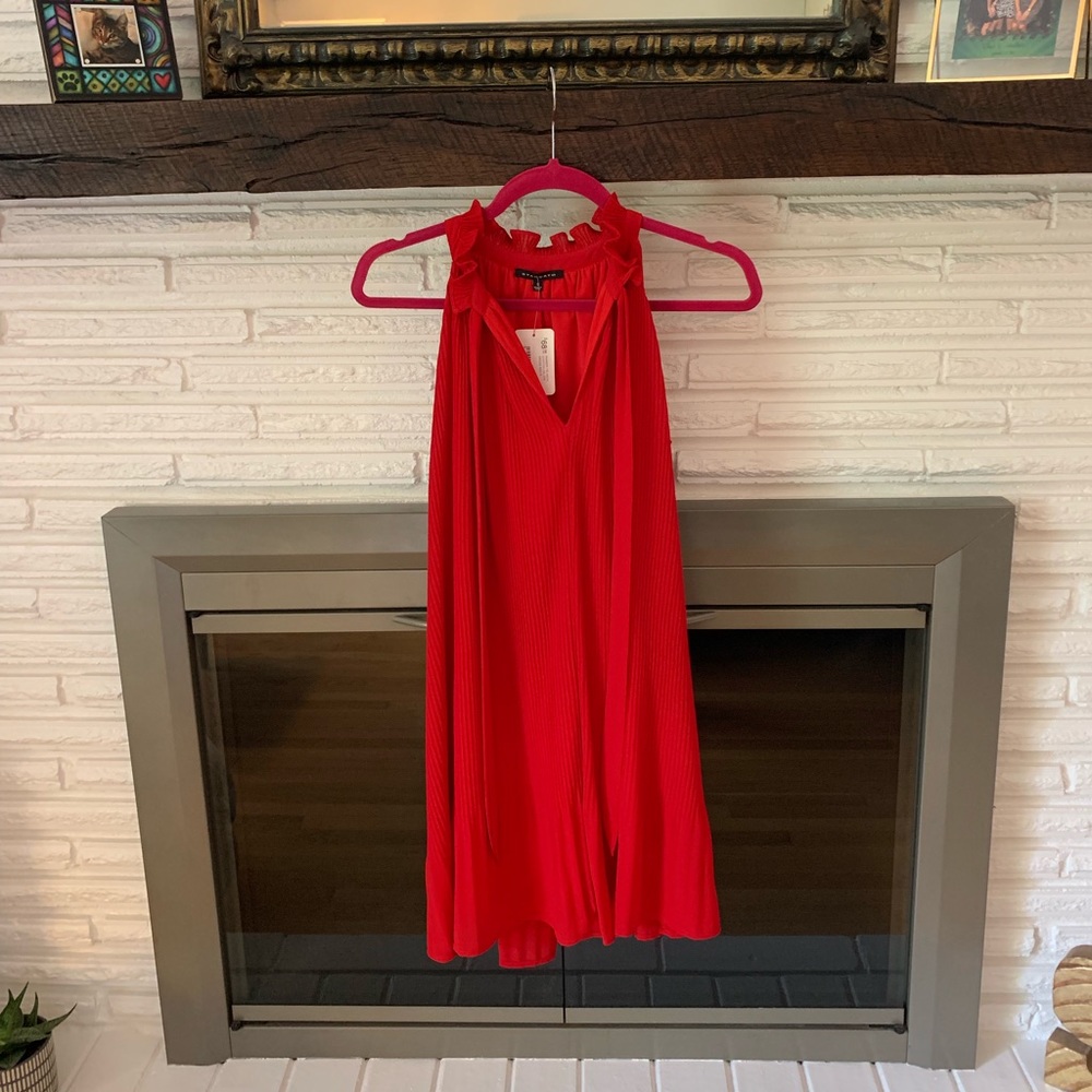 Staccato Red Knee Length Dress 🍎